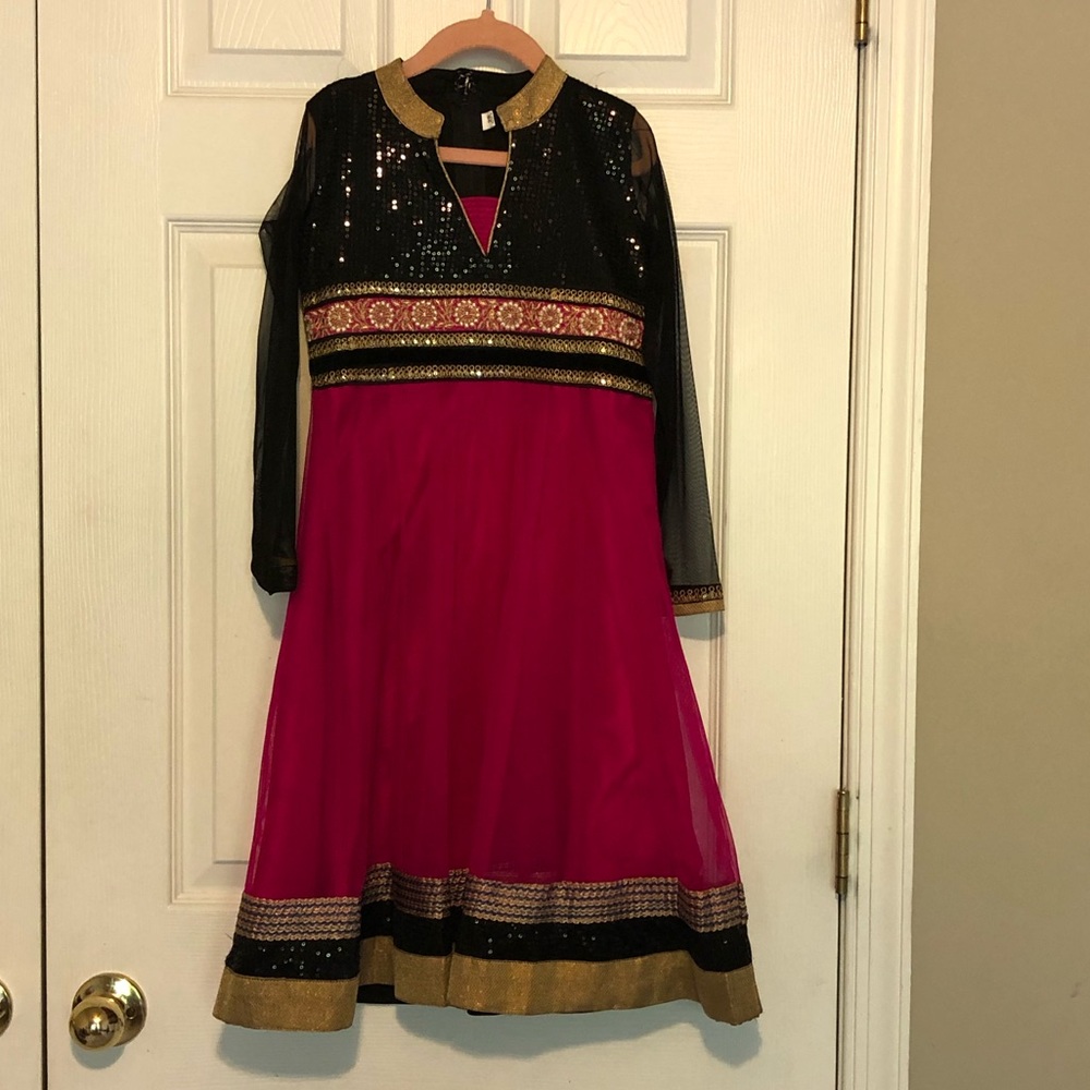3 piece little girl Anarkali dress
